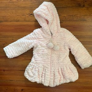 American Widgeon, pink, 3t, faux fur coat, EUC